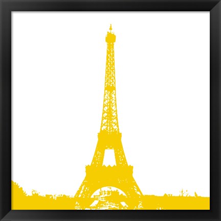 Framed Yellow Eiffel Tower Print