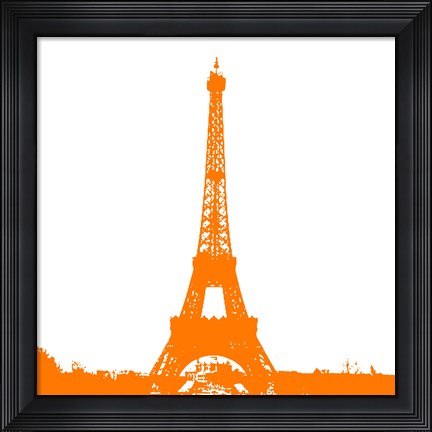 Framed Orange Eiffel Tower Print