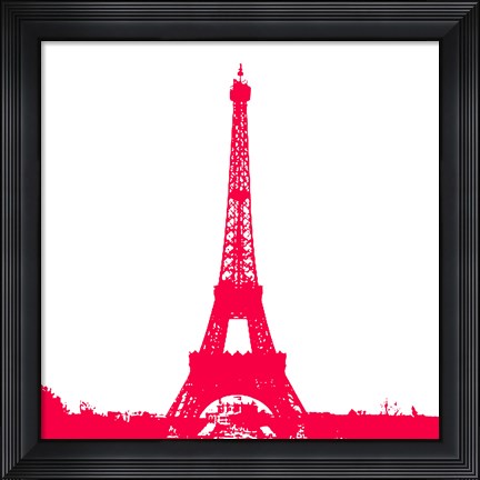 Framed Red Eiffel Tower Print