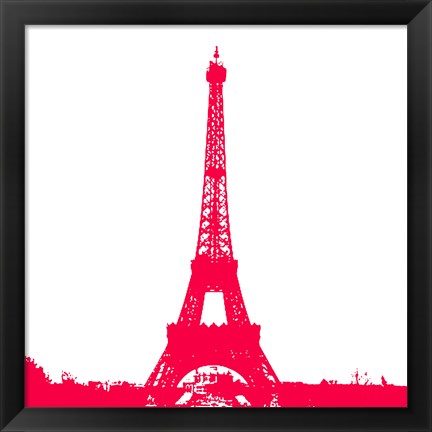 Framed Red Eiffel Tower Print