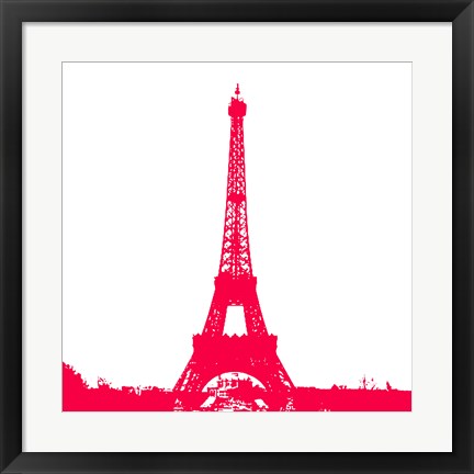 Framed Red Eiffel Tower Print