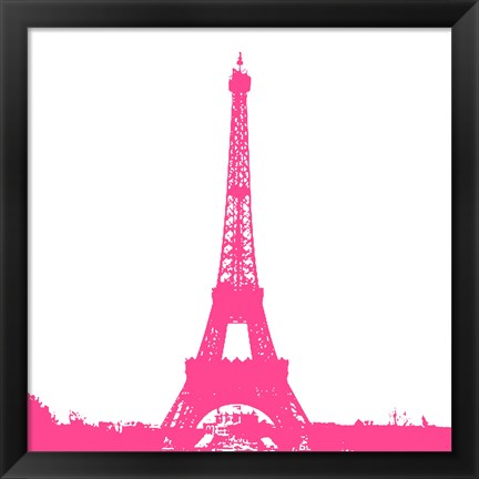 Framed Pink Eiffel Tower Print