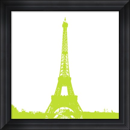Framed Lime Eiffel Tower Print