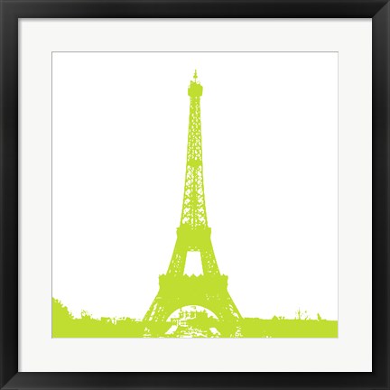 Framed Lime Eiffel Tower Print