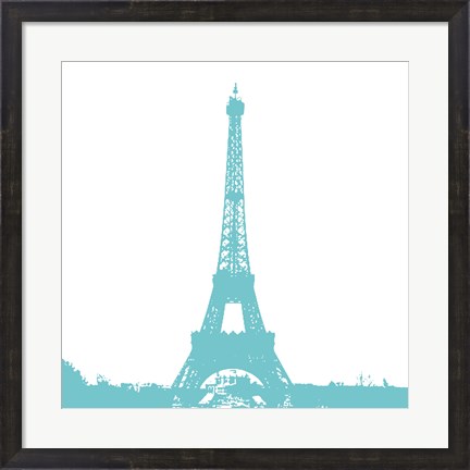 Framed Aqua Eiffel Tower Print