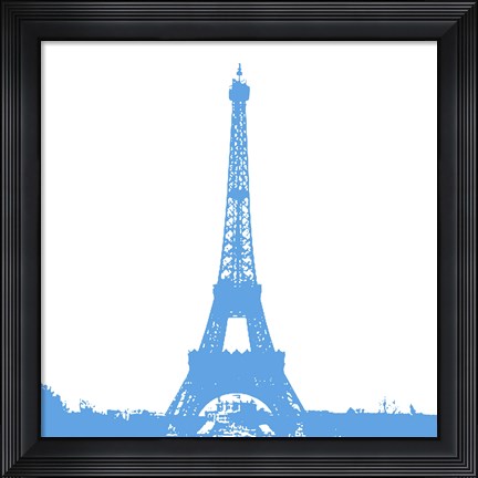 Framed Blue Eiffel Tower Print