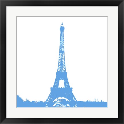 Framed Blue Eiffel Tower Print