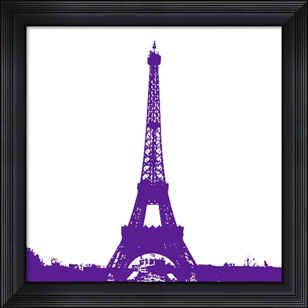 Framed Purple Eiffel Tower Print