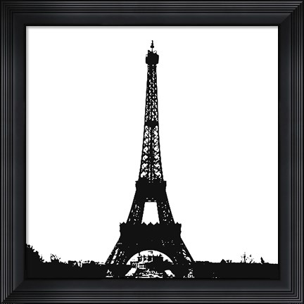 Framed Black Eiffel Tower Print