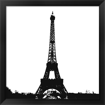 Framed Black Eiffel Tower Print