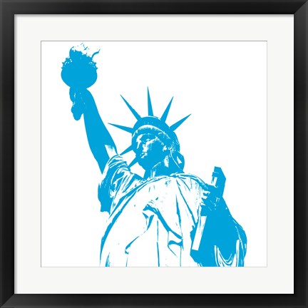 Framed Liberty in Blue Print