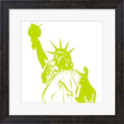 Framed Liberty in Lime Print