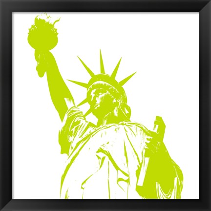 Framed Liberty in Lime Print