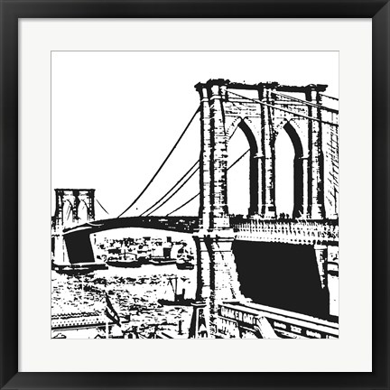 Framed Black Brooklyn Bridge Print