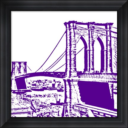Framed Purple Brooklyn Bridge Print