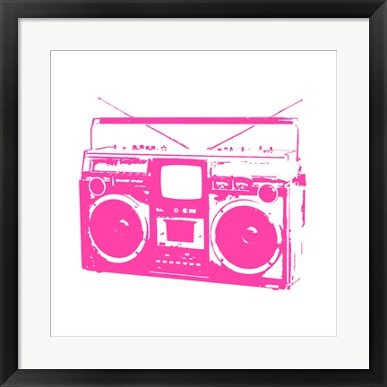 Framed Pink Boom Box Print