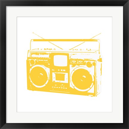 Framed Yellow Boom Box Print