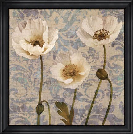 Framed Damask Blooms V Print