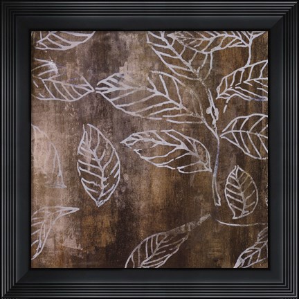 Framed Graphic Leaves I Print