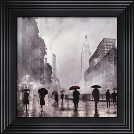 Framed New York Red Umbrella Print