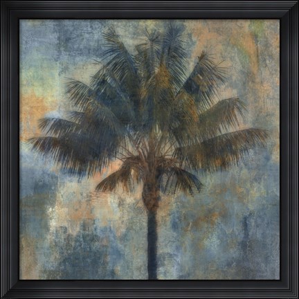 Framed Palm and Blue Print