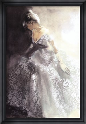 Framed White Aubretia Print