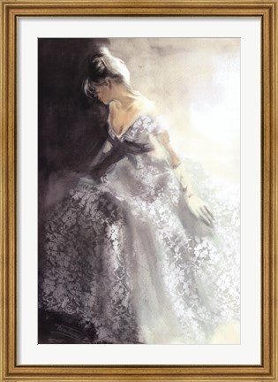 Framed White Aubretia Print