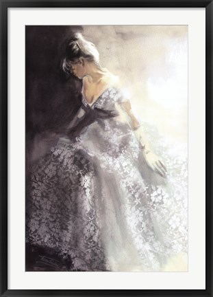 Framed White Aubretia Print