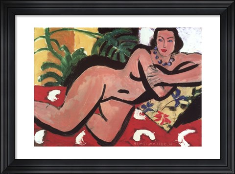 Framed Nude With Palms, 1936 Print