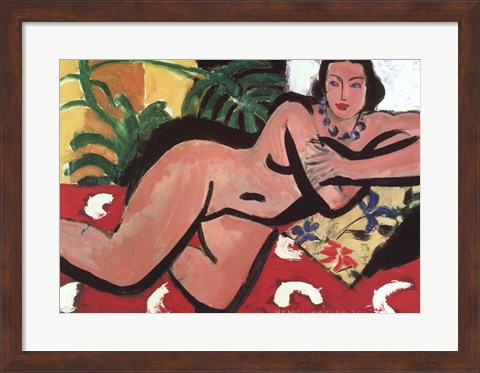 Framed Nude With Palms, 1936 Print