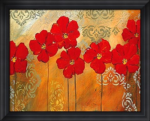 Framed Red Symphony I Print