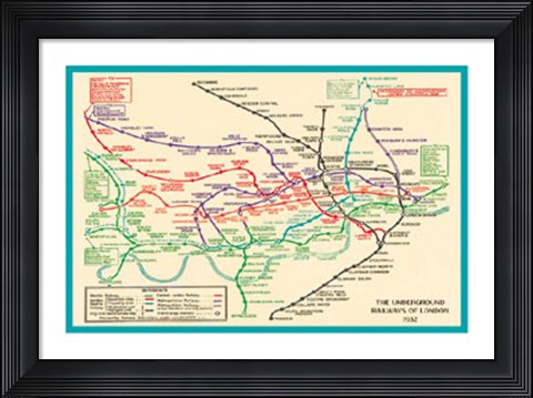 Framed Vintage Transport Map Print