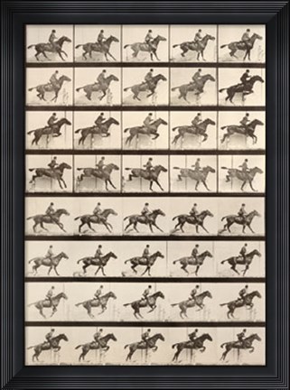 Framed Jumping a Hurdle Print