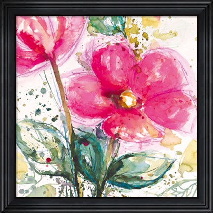 Framed Pink Flower I Print