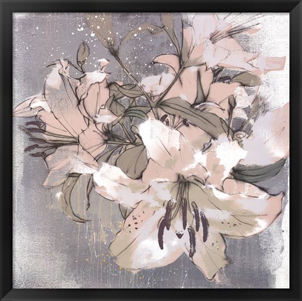 Framed Painted Lilies I Print