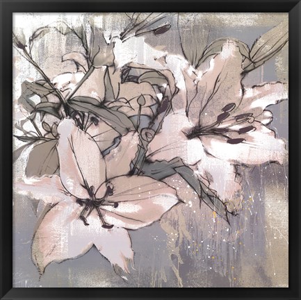 Framed Painted Lilies II Print