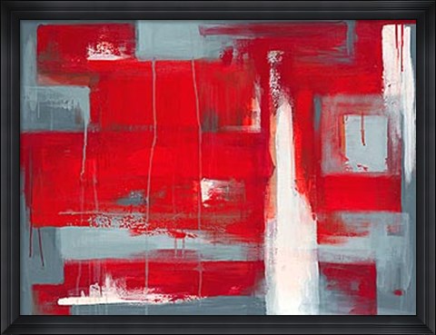 Framed Red Abstract Print