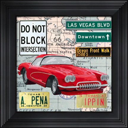 Framed Cruising USA I Print