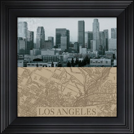 Framed LA Map I Print