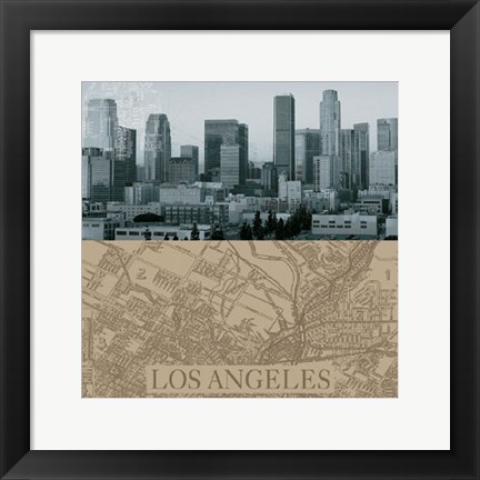 Framed LA Map I Print
