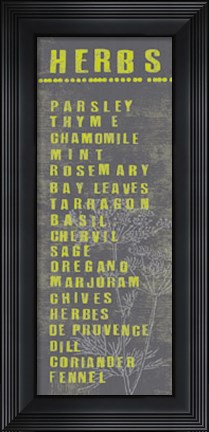 Framed Herbs Print
