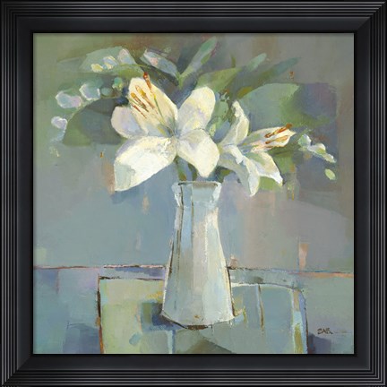 Framed Lillies and Freesias Print
