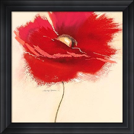 Framed Red Poppy Power III Print