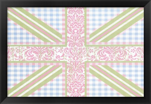 Framed Union Jack, Blue, Green and Pink Print