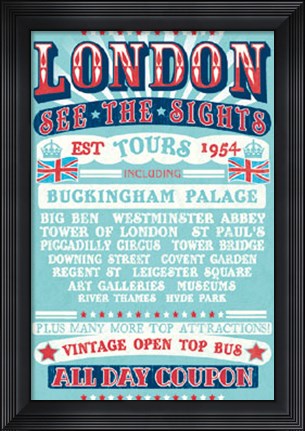 Framed London Tours &#39;54 Print