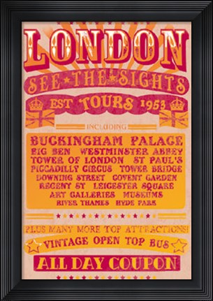 Framed London Tours &#39;53 Print