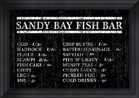 Framed Sandy Bay Fish Bar Print