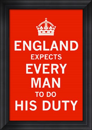 Framed England Expects... Print