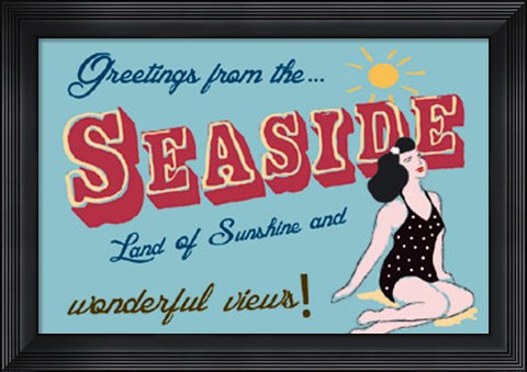 Framed Seaside Greetings Print