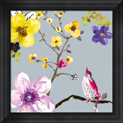 Framed Blossom Birds I Print